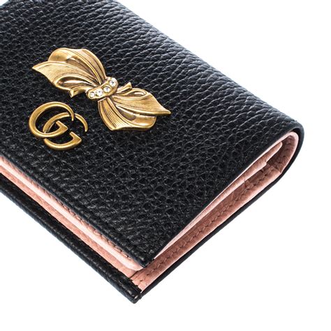 gucci leather card case with bow|Gucci wallet with coin pouch.